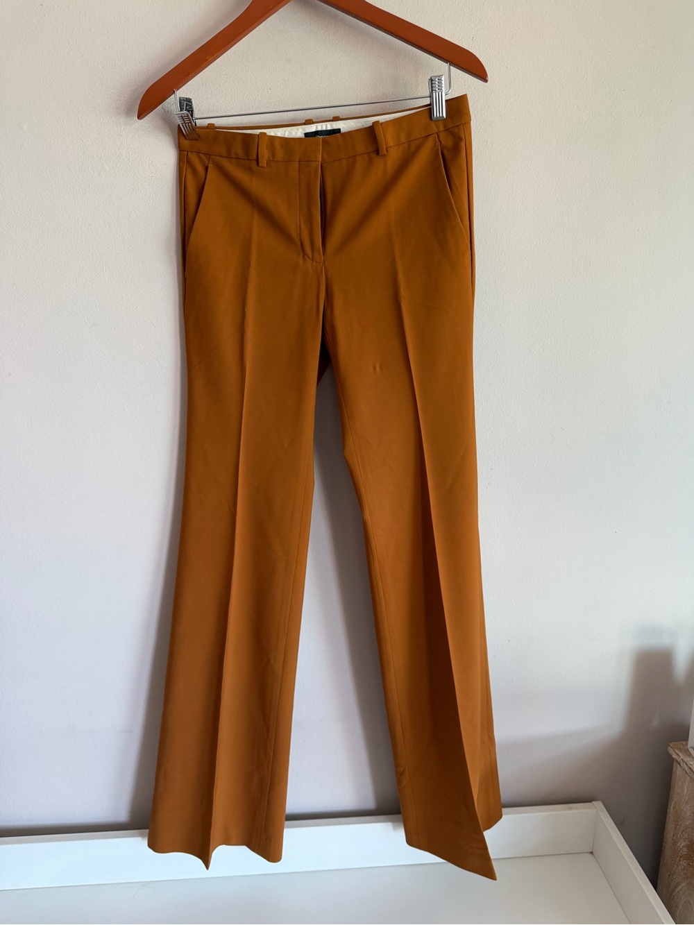 Theory Womens Burnt Orange Straight Leg Dress Pants Trousers Size 0